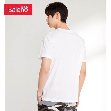 Baleno Baleno short-sleeved t-shirt men's cotton fashion solid color round neck loose top simple basic youth fashion comfortable compassionate casual bottoming shirt round neck-01W bleached XL Baleno Baleno short-sleeved t-shirt men's cotton fashion solid color round neck loose top simple basic youth fashion comfortable compassionate casual bottoming shirt round neck-01W bleached XL
