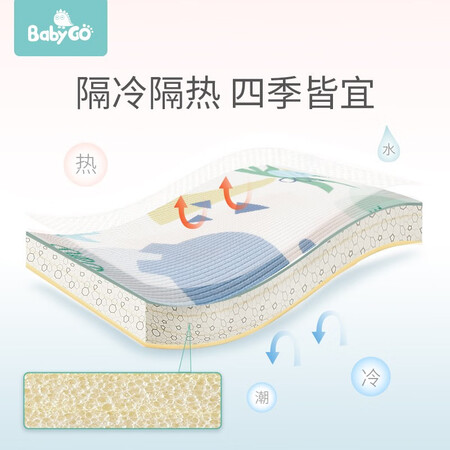 babygo baby crawling mat baby crawling mat whole folded and thickened XPE foam non-slip floor mat children's play blanket 195*147*1.5cm flying pig New Year's gift babygo baby crawling mat baby crawling mat whole folded and thickened XPE foam non-slip floor mat children's play blanket 195*147*1.5cm flying pig New Year's gift