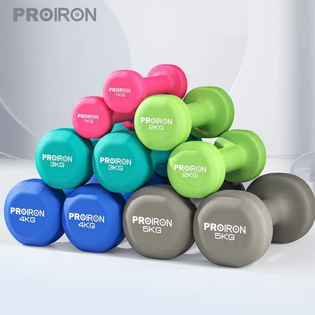 PROIRON color plastic dipped dumbbell men and women fitness equipment home dumbbell exercise arm shaping strength training sub-bell suit sea blue 4kg*2 PROIRON color plastic dipped dumbbell men and women fitness equipment home dumbbell exercise arm shaping strength training sub-bell suit sea blue 4kg*2