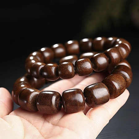 Yueyin Baichuan Agarwood Bracelet Wenplaying Buddhist Beads Men's and Women's Single Circle Bracelet Single Bead About 16mm Yueyin Baichuan Agarwood Bracelet Wenplaying Buddhist Beads Men's and Women's Single Circle Bracelet Single Bead About 16mm