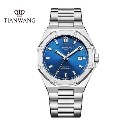 Tianwang Watch TIANWANG Kunlun Series Watch 2021 New Product Business Men's Watch National Watch Simple Steel Belt Automatic Mechanical Watch 51212 Royal Blue Silver White Steel Belt Mechanical Men's Watch Tianwang Watch TIANWANG Kunlun Series Watch 2021 New Product Business Men's Watch National Watch Simple Steel Belt Automatic Mechanical Watch 51212 Royal Blue Silver White Steel Belt Mechanical Men's Watch