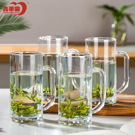 Green apple glass water cup tea cup beer mug 4 pieces 320ml EZ2233/L4 Green apple glass water cup tea cup beer mug 4 pieces 320ml EZ2233/L4