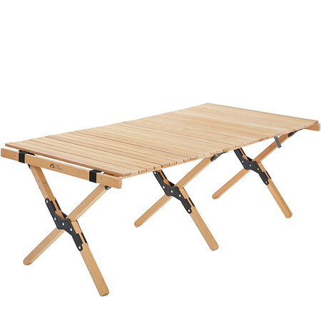 Mu Gaodi MOBIGARDEN outdoor camping party self-driving picnic barbecue portable outdoor folding table dining table solid wood egg roll table NX20665007 log color L Mu Gaodi MOBIGARDEN outdoor camping party self-driving picnic barbecue portable outdoor folding table dining table solid wood egg roll table NX20665007 log color L