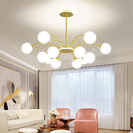 Xin Yu living room lamp simple modern atmosphere net red magic bean chandelier 2021 new Nordic restaurant chandelier bedroom lamp whole house lighting package three rooms two halls 12 gold tricolor Xin Yu living room lamp simple modern atmosphere net red magic bean chandelier 2021 new Nordic restaurant chandelier bedroom lamp whole house lighting package three rooms two halls 12 gold tricolor