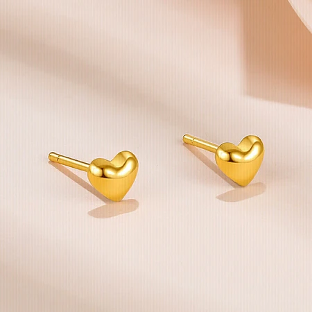 Saturday Blessing Jewelry Love Pure Gold 999 Gold Stud Earrings Women's Pure Gold Earrings Price AA096006 About 0.9g Saturday Blessing Jewelry Love Pure Gold 999 Gold Stud Earrings Women's Pure Gold Earrings Price AA096006 About 0.9g