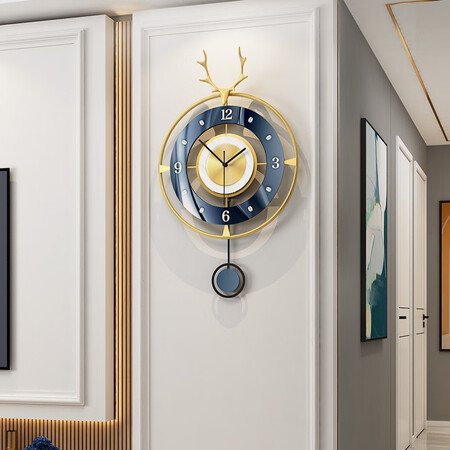 Merceda MEISD Nordic clock decoration wall clock living room minimalist deer head creative clock home modern wall hanging atmospheric fashion light luxury decoration personality simple clock plus size: 40*64cm dial 32cm Merceda MEISD Nordic clock decoration wall clock living room minimalist deer head creative clock home modern wall hanging atmospheric fashion light luxury decoration personality simple clock plus size: 40*64cm dial 32cm