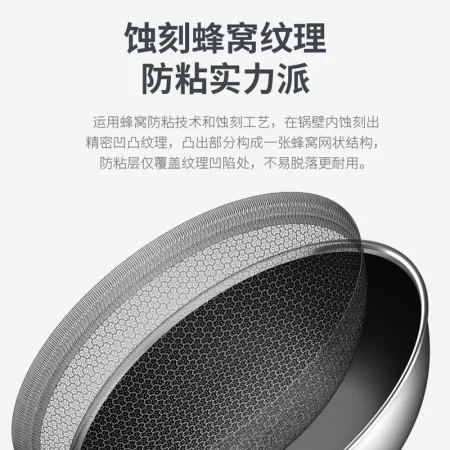 Kangbach frying pan non-stick pan 316L stainless steel frying pan 32cm honeycomb flat bottom frying pan induction cooker gas stove universal Kangbach frying pan non-stick pan 316L stainless steel frying pan 32cm honeycomb flat bottom frying pan induction cooker gas stove universal