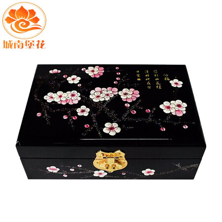 Nine-color jiucai jewelry box Pingyao push light lacquerware Hand-made collections for women’s day gifts Push light lacquer jewelry box Shanxi specialty black plum blossom Nine-color jiucai jewelry box Pingyao push light lacquerware Hand-made collections for women’s day gifts Push light lacquer jewelry box Shanxi specialty black plum blossom
