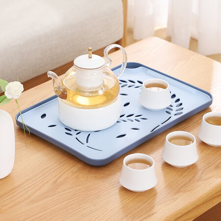 Arsto Home Drainage Tray Multifunctional Plastic Creative Tea Tray Water Cup Plate Dinner Plate Fruit Plate Rectangular Storage Tray-Large Blue Arsto Home Drainage Tray Multifunctional Plastic Creative Tea Tray Water Cup Plate Dinner Plate Fruit Plate Rectangular Storage Tray-Large Blue