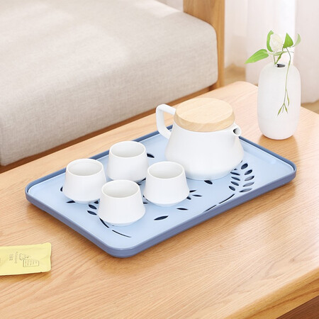 Arsto Home Drainage Tray Multifunctional Plastic Creative Tea Tray Water Cup Plate Dinner Plate Fruit Plate Rectangular Storage Tray-Large Blue Arsto Home Drainage Tray Multifunctional Plastic Creative Tea Tray Water Cup Plate Dinner Plate Fruit Plate Rectangular Storage Tray-Large Blue