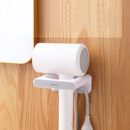 ShangMeide hair dryer rack free punching hair dryer shelf toilet hair dryer rack suction cup bracket wall-mounted bathroom toilet storage supplies ShangMeide hair dryer rack free punching hair dryer shelf toilet hair dryer rack suction cup bracket wall-mounted bathroom toilet storage supplies