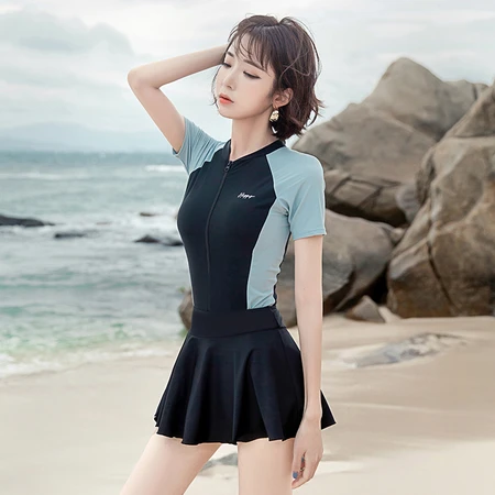 Vandilla swimsuit women's summer cover belly thin fashion swimsuit hot spring one-piece swimsuit removable skirt 12128 black L Vandilla swimsuit women's summer cover belly thin fashion swimsuit hot spring one-piece swimsuit removable skirt 12128 black L