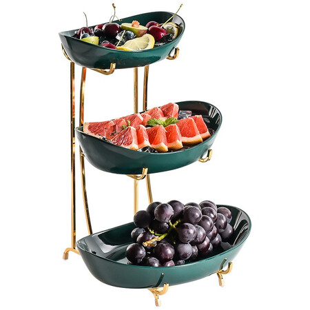 Long time Nordic luxury double-layer fruit plate Living room ceramic fruit bowl, household creative dried fruit plate, decorations, tea table, ingot double-layer fruit plate Long time Nordic luxury double-layer fruit plate Living room ceramic fruit bowl, household creative dried fruit plate, decorations, tea table, ingot double-layer fruit plate