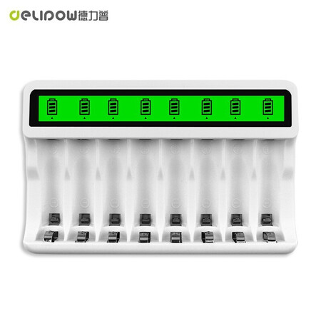 Delipow No. 5/7 battery charger 8-slot USB charging LCD screen charger white Delipow No. 5/7 battery charger 8-slot USB charging LCD screen charger white