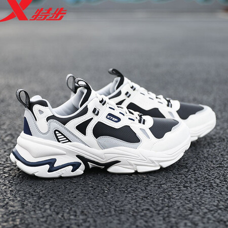 Xtep men's shoes sports shoes men's autumn and winter leather shoes shock absorption new running shoes running shoes casual shoes men's sports shoes bag old shoes men black and white 41 Xtep men's shoes sports shoes men's autumn and winter leather shoes shock absorption new running shoes running shoes casual shoes men's sports shoes bag old shoes men black and white 41