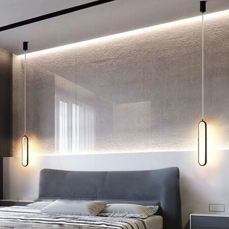 Deng Ling bedroom bedside chandelier led modern minimalist light luxury style long line atmosphere light net red bar table lamp Nordic bedside table small chandelier decorative lamps and lanterns 40*10cm three-color dimming 18W Deng Ling bedroom bedside chandelier led modern minimalist light luxury style long line atmosphere light net red bar table lamp Nordic bedside table small chandelier decorative lamps and lanterns 40*10cm three-color dimming 18W