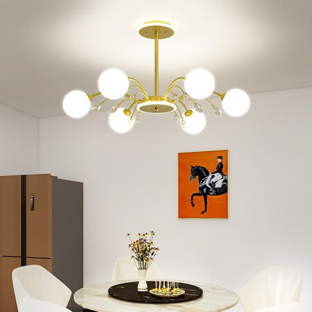 Xin Yu living room lamp simple modern atmosphere net red magic bean chandelier 2021 new Nordic restaurant chandelier bedroom lamp whole house lighting package three rooms two halls 12 gold tricolor Xin Yu living room lamp simple modern atmosphere net red magic bean chandelier 2021 new Nordic restaurant chandelier bedroom lamp whole house lighting package three rooms two halls 12 gold tricolor