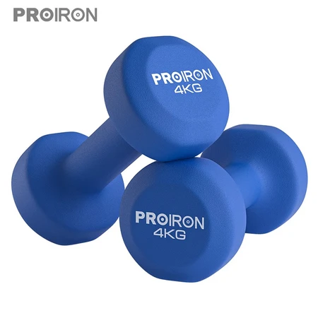 PROIRON color plastic dipped dumbbell men and women fitness equipment home dumbbell exercise arm shaping strength training sub-bell suit sea blue 4kg*2 PROIRON color plastic dipped dumbbell men and women fitness equipment home dumbbell exercise arm shaping strength training sub-bell suit sea blue 4kg*2