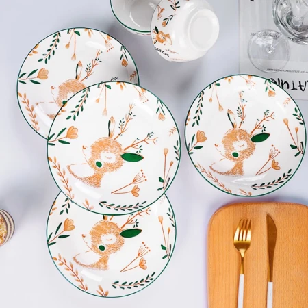 Wanxiang Yiluyouyou Japanese-style underglaze bowl and dish set household ceramic tableware bowl chopsticks noodle bowl soup bowl chopsticks combination Wanxiang Yiluyouyou Japanese-style underglaze bowl and dish set household ceramic tableware bowl chopsticks noodle bowl soup bowl chopsticks combination