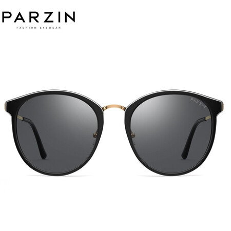Parson PARZIN polarized sunglasses female Song Zuer star with the same retro street beat metal tide sunglasses female 9913 black frame black gray film Parson PARZIN polarized sunglasses female Song Zuer star with the same retro street beat metal tide sunglasses female 9913 black frame black gray film