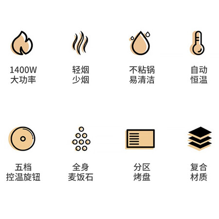 Aux AUX electric grill household electric grill pan non-stick barbecue pan Korean meat frying pan electric grill large LA-KP-A22JD Aux AUX electric grill household electric grill pan non-stick barbecue pan Korean meat frying pan electric grill large LA-KP-A22JD