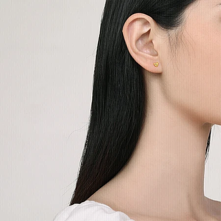 Saturday Blessing Jewelry Love Pure Gold 999 Gold Stud Earrings Women's Pure Gold Earrings Price AA096006 About 0.9g Saturday Blessing Jewelry Love Pure Gold 999 Gold Stud Earrings Women's Pure Gold Earrings Price AA096006 About 0.9g