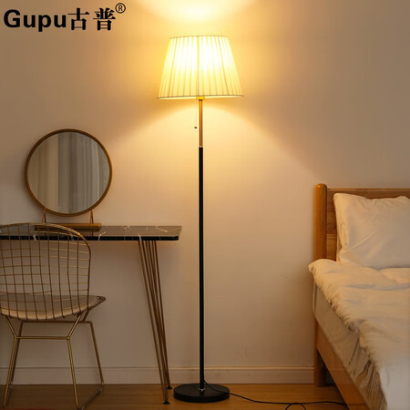 Gupu floor lamp creative LED modern minimalist living room study bedroom bedside reading light luxury vertical lamp remote control feeding lamp black rod beige +5 W three-speed dimming Gupu floor lamp creative LED modern minimalist living room study bedroom bedside reading light luxury vertical lamp remote control feeding lamp black rod beige +5 W three-speed dimming