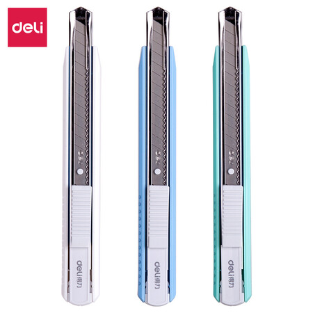 Deli deli trumpet aluminum sheath utility knife wallpaper knife paper knife office supplies color random 2086 Deli deli trumpet aluminum sheath utility knife wallpaper knife paper knife office supplies color random 2086