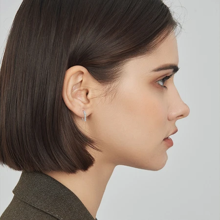 Warme Farbe 925 silver earrings high-end sense earrings female ins style niche design sense diamond earrings raising ear piercing earhook simple earrings silver Warme Farbe 925 silver earrings high-end sense earrings female ins style niche design sense diamond earrings raising ear piercing earhook simple earrings silver