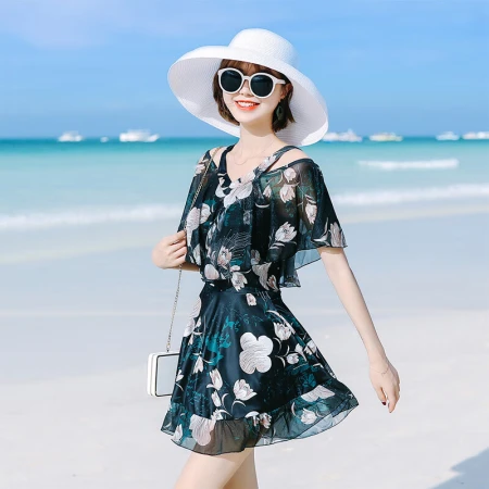 Yifu swimsuit women's one-piece boxer conservative slimming cover belly sexy small chest gathered hot spring large size swimsuit Yifu swimsuit women's one-piece boxer conservative slimming cover belly sexy small chest gathered hot spring large size swimsuit