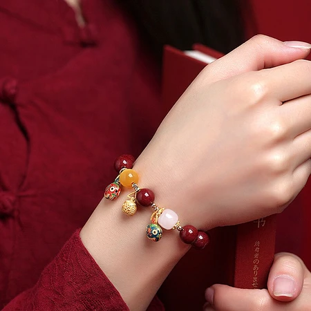 Crown with swallowing gold beast cinnabar hand string beads ladies raw purple gold sand bracelet female Hetian jade bracelet zodiac year fashion jewelry birthday gift for girlfriend mother wife lover lover swallowing gold beast cinnabar bracelet certificate + pull rose gift box Crown with swallowing gold beast cinnabar hand string beads ladies raw purple gold sand bracelet female Hetian jade bracelet zodiac year fashion jewelry birthday gift for girlfriend mother wife lover lover swallowing gold beast cinnabar bracelet certificate + pull rose gift box