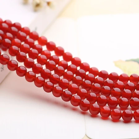 Qingxin red agate loose beads round beads handmade children's DIY beaded red rope couple bracelet beads ladies hand string jewelry accessories material 10 pieces 6mm Qingxin red agate loose beads round beads handmade children's DIY beaded red rope couple bracelet beads ladies hand string jewelry accessories material 10 pieces 6mm