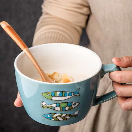 Youcci Fish Fun Blue Nordic Ceramic Mug Large Breakfast Cup Oatmeal Cup Milk Cup Large Capacity Large Mouth Mug Blue Breakfast Bowl Cup Noodle Cup Single Ear Noodle Cup-Fish Fun Blue Youcci Fish Fun Blue Nordic Ceramic Mug Large Breakfast Cup Oatmeal Cup Milk Cup Large Capacity Large Mouth Mug Blue Breakfast Bowl Cup Noodle Cup Single Ear Noodle Cup-Fish Fun Blue