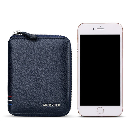 Emperor Paul POLO Short ziphead Leather Wallet Men's Coollars Leather Card Brand Card Clip Commerce Simple Blue Emperor Paul POLO Short ziphead Leather Wallet Men's Coollars Leather Card Brand Card Clip Commerce Simple Blue