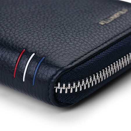Emperor Paul POLO Short ziphead Leather Wallet Men's Coollars Leather Card Brand Card Clip Commerce Simple Blue Emperor Paul POLO Short ziphead Leather Wallet Men's Coollars Leather Card Brand Card Clip Commerce Simple Blue