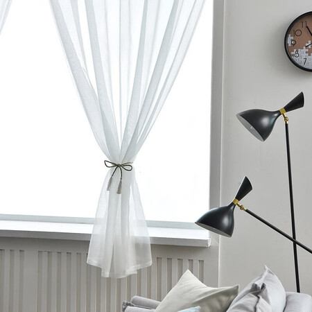 Noro Velcro curtain paste free perforation self-adhesive white window screen light-transmitting simple curtain gauze curtain finished partition bay window living room balcony white gauze free installation white gauze free perforation installation width 1.5m*height 2m/1 piece Noro Velcro curtain paste free perforation self-adhesive white window screen light-transmitting simple curtain gauze curtain finished partition bay window living room balcony white gauze free installation white gauze free perforation installation width 1.5m*height 2m/1 piece