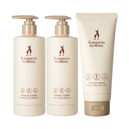 Kangaroo mother maternity care set maternity shampoo shower gel conditioner set wheat bath three-piece suit pregnancy skin care products pregnancy cosmetics care set Kangaroo mother maternity care set maternity shampoo shower gel conditioner set wheat bath three-piece suit pregnancy skin care products pregnancy cosmetics care set