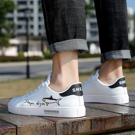 Men's white sneakers without laces pasted small white shoes sneakers men's casual shoes men's shoes 2022 new trend spring sports men's small white shoes all-match handsome shoes white and black H17H 36 Men's white sneakers without laces pasted small white shoes sneakers men's casual shoes men's shoes 2022 new trend spring sports men's small white shoes all-match handsome shoes white and black H17H 36