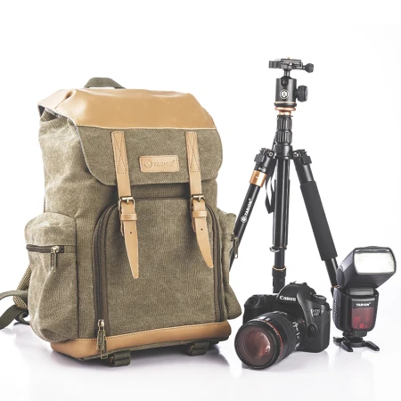 TARION German camera bag SLR backpack portable leather canvas camera bag Canon Nikon liner bag M02 jungle green TARION German camera bag SLR backpack portable leather canvas camera bag Canon Nikon liner bag M02 jungle green
