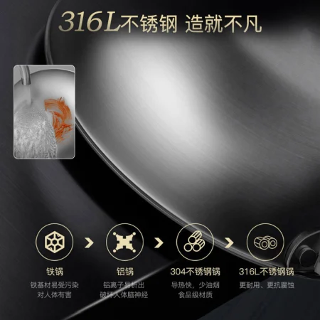 Kangbach frying pan non-stick pan 316L stainless steel frying pan 32cm honeycomb flat bottom frying pan induction cooker gas stove universal Kangbach frying pan non-stick pan 316L stainless steel frying pan 32cm honeycomb flat bottom frying pan induction cooker gas stove universal