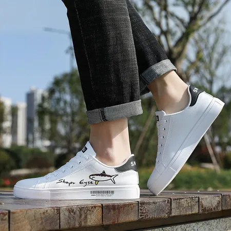 Men's white sneakers without laces pasted small white shoes sneakers men's casual shoes men's shoes 2022 new trend spring sports men's small white shoes all-match handsome shoes white and black H17H 36 Men's white sneakers without laces pasted small white shoes sneakers men's casual shoes men's shoes 2022 new trend spring sports men's small white shoes all-match handsome shoes white and black H17H 36