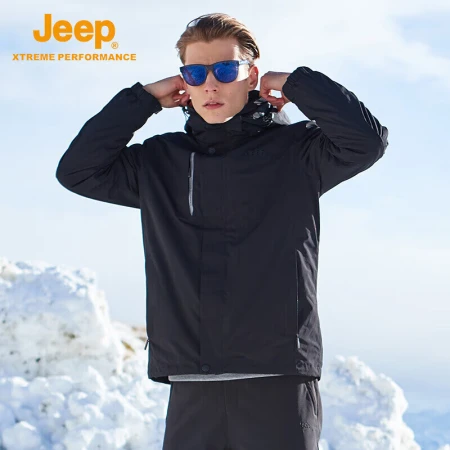 Jeep Men's Jacket Fleece Two-piece Outdoor Jacket Men's Three-in-One Couple Models Windproof Waterproof Warm Cold-proof Clothes Mountaineering Jacket Men's Brand Black L Jeep Men's Jacket Fleece Two-piece Outdoor Jacket Men's Three-in-One Couple Models Windproof Waterproof Warm Cold-proof Clothes Mountaineering Jacket Men's Brand Black L
