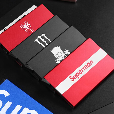 Ba Shi card holder male anime fashion brand metal card holder ultra-thin automatic pop-up anti-degaussing swipe card holder bank card holder card holder business card holder little spider Ba Shi card holder male anime fashion brand metal card holder ultra-thin automatic pop-up anti-degaussing swipe card holder bank card holder card holder business card holder little spider