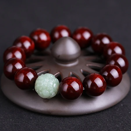 Yanyun Jewelry Lobular Red Sandalwood Bracelet Indian Old Material Hetian Jade Pixiu Transfer Bracelet Wenwan Buddha Beads Plate Play Rosary Wooden Bracelet Handle 15mm for Men and Women with Certificate of Appraisal Yanyun Jewelry Lobular Red Sandalwood Bracelet Indian Old Material Hetian Jade Pixiu Transfer Bracelet Wenwan Buddha Beads Plate Play Rosary Wooden Bracelet Handle 15mm for Men and Women with Certificate of Appraisal