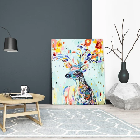 Cuttlefish diy digital oil painting 3254 painted deer 40*50cm fill in pictures handmade DIY new Chinese style bedroom decoration painting porch aisle painting Cuttlefish diy digital oil painting 3254 painted deer 40*50cm fill in pictures handmade DIY new Chinese style bedroom decoration painting porch aisle painting