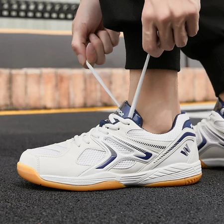 Pull back sports sneakers low-top thick bottom non-slip table tennis shoes breathable mesh shoes men and women couple shoes shock-absorbing floor table tennis shoes suitable for both indoor and outdoor 103HC white/dark blue 42/standard size Pull back sports sneakers low-top thick bottom non-slip table tennis shoes breathable mesh shoes men and women couple shoes shock-absorbing floor table tennis shoes suitable for both indoor and outdoor 103HC white/dark blue 42/standard size