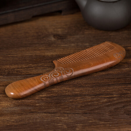 Creative art peach wood comb female head massage comb male hairdressing comb straight hair comb wife birthday gift for girls practical for mother Creative art peach wood comb female head massage comb male hairdressing comb straight hair comb wife birthday gift for girls practical for mother