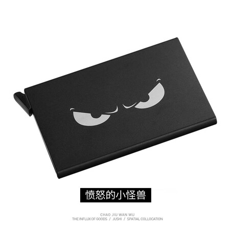 Ba Shi card holder male anime fashion brand metal card holder ultra-thin automatic pop-up anti-degaussing swipe card holder bank card holder card holder business card holder angry little monster Ba Shi card holder male anime fashion brand metal card holder ultra-thin automatic pop-up anti-degaussing swipe card holder bank card holder card holder business card holder angry little monster