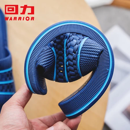 Pull back slippers men's and women's sandals for four seasons home bathroom outdoor beach thick bottom wear-resistant comfortable breathable stripes color matching summer trend HL3523-1 blue size 42 Pull back slippers men's and women's sandals for four seasons home bathroom outdoor beach thick bottom wear-resistant comfortable breathable stripes color matching summer trend HL3523-1 blue size 42