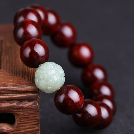 Yanyun Jewelry Lobular Red Sandalwood Bracelet Indian Old Material Hetian Jade Pixiu Transfer Bracelet Wenwan Buddha Beads Plate Play Rosary Wooden Bracelet Handle 15mm for Men and Women with Certificate of Appraisal Yanyun Jewelry Lobular Red Sandalwood Bracelet Indian Old Material Hetian Jade Pixiu Transfer Bracelet Wenwan Buddha Beads Plate Play Rosary Wooden Bracelet Handle 15mm for Men and Women with Certificate of Appraisal